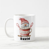 Kerst Sneeuwman Hot Cocoa Candy Cane Marshmallow Koffiemok (Links)