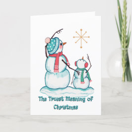 Kerst Sneeuwman Kaart Religieuze Kerstster