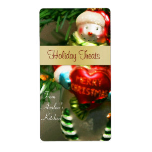 Kerst Sneeuwman Keuken Treat Baking Label