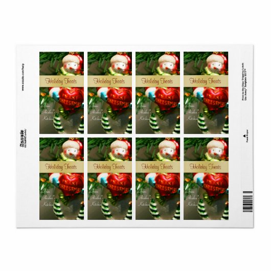 Kerst Sneeuwman Keuken Treat Baking Label (Full Sheet)