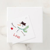 Kerst Sneeuwman Liefde Stropdas Op Gift Labels (In situ)