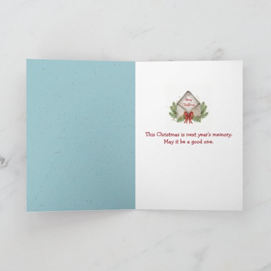 Kerst sneeuwman met hond kaart (Binnen)