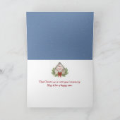 Kerst sneeuwman met hond kaart (Binnen)