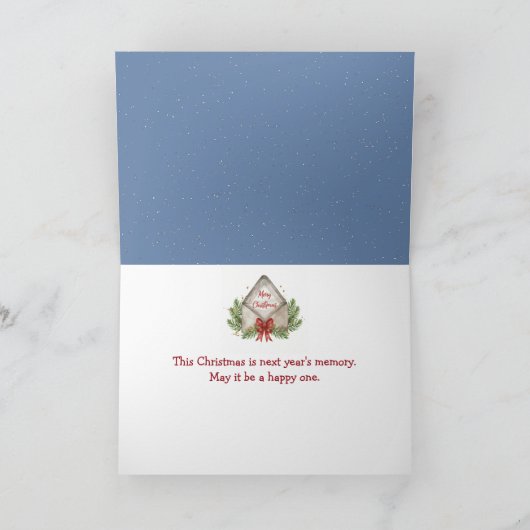 Kerst sneeuwman met hond kaart (Binnen)