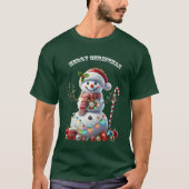 Kerst Sneeuwman met Vakantie Decoraties URM T-shirt (Voorkant)