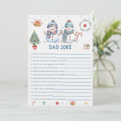 Kerst Sneeuwman Papa Joke Game Kaart (Staand voorkant)