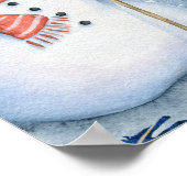 Kerst  sneeuwman poster (Hoek)