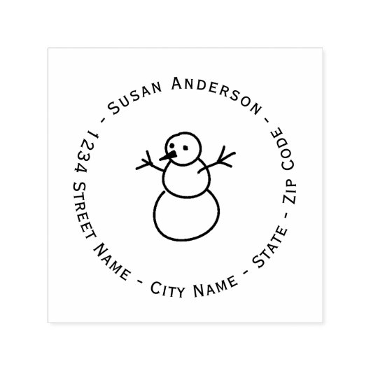 Kerst Sneeuwman retour adres Zelfinkkend stempel (Design)