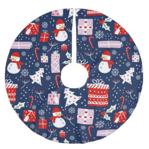 Kerst Sneeuwman rood en blauw vakantie Kerstboom Rok