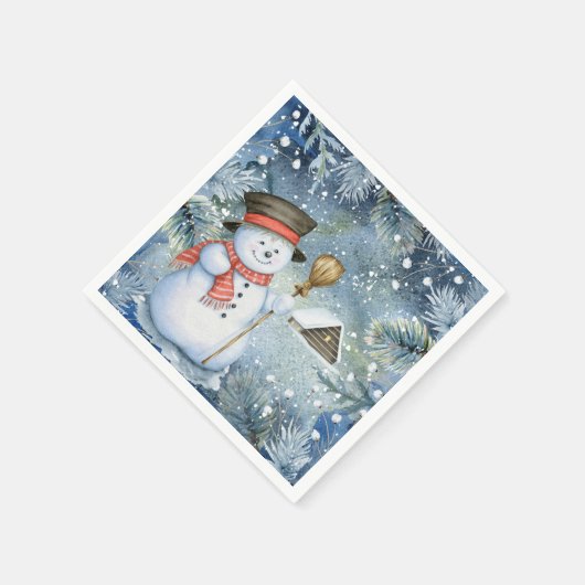 Kerst  sneeuwman servetten (Hoek)