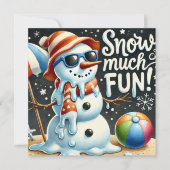 Kerst Sneeuwman Sneeuw veel plezier Feestdagenkaart (Voorkant)