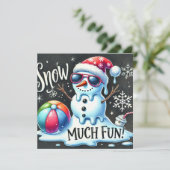 Kerst Sneeuwman Sneeuwbal veel plezier Feestdagenkaart (Staand voorkant)
