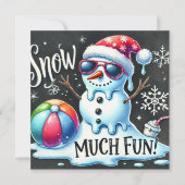 Kerst Sneeuwman Sneeuwbal veel plezier Feestdagenkaart (Voorkant)