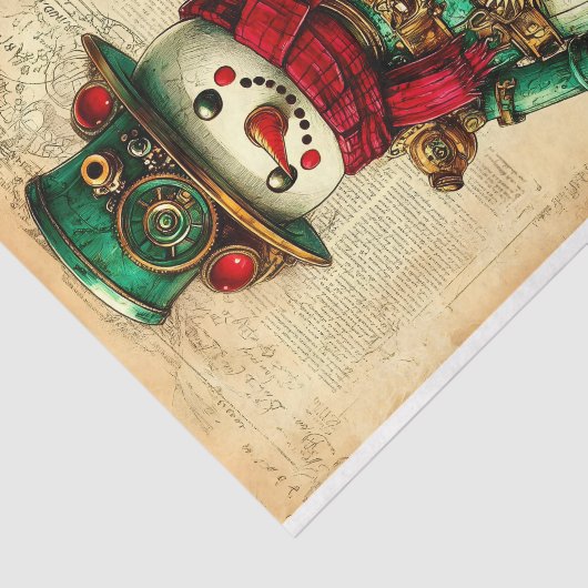Kerst Sneeuwman Steampunk Vibe BK9 Decoupage Tissuepapier (Detail)