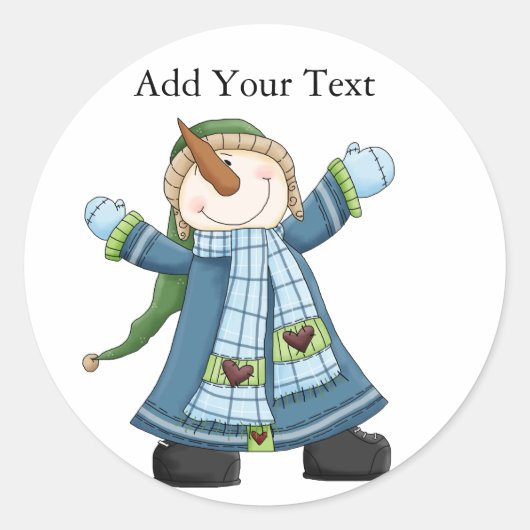 Kerst Sneeuwman Sticker door SRF (Voorkant)