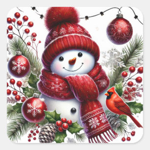 Kerst Sneeuwman Stickers