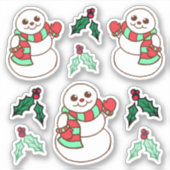 Kerst Sneeuwman Stickers (Voorkant)