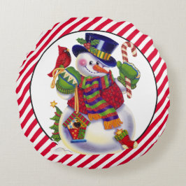 Kerst Sneeuwman Vakantie rond kussen