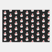 Kerst sneeuwman vakantie rood zwart stijlvol inpakpapier vel (Voorkant 2)
