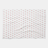 Kerst sneeuwman vakantie rood zwart stijlvol theedoek (Horizontaal)