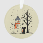 Kerst Sneeuwman Xmas Hond Winter Ornament (voorkant)