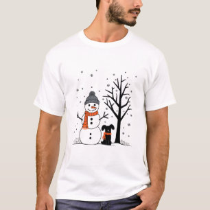 Kerst Sneeuwman Xmas Hond Winter T-shirt