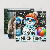 Kerst Sneeuwman zomer sneeuwpret Feestdagenkaart (Voorkant / Achterkant)