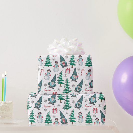 Kerst Sneeuwmannen Gnomes snoep Canes geschenken Cadeaupapier (Feestgeschenken)