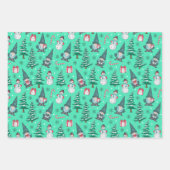 Kerst Sneeuwmannen Gnomes snoep Canes geschenken Inpakpapier Vel (Voorkant 3)