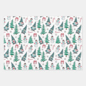 Kerst Sneeuwmannen Gnomes snoep Canes geschenken Inpakpapier Vel (Voorkant 3)