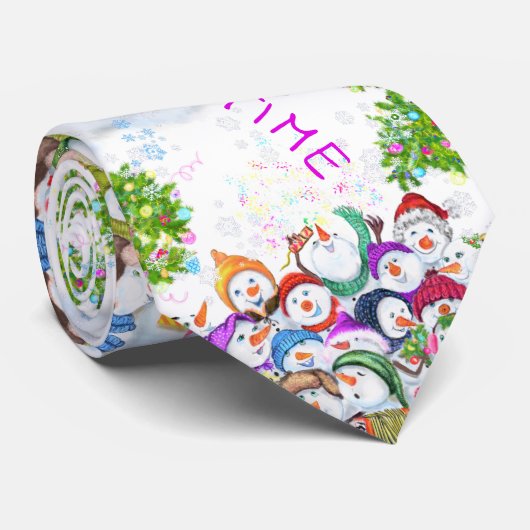 Kerst Sneeuwmannen Heren Das (Opgerold)