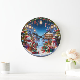 Kerst Sneeuwmannen, Ornamenten Vakantie Decoraties Grote Klok