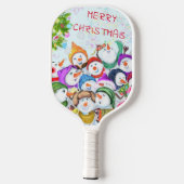 Kerst Sneeuwmannen Pickleball Paddle (Achterkant)
