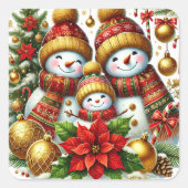 Kerst Sneeuwmensen Stickers (Voorkant)