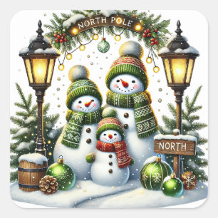 Kerst Sneeuwmensen Stickers