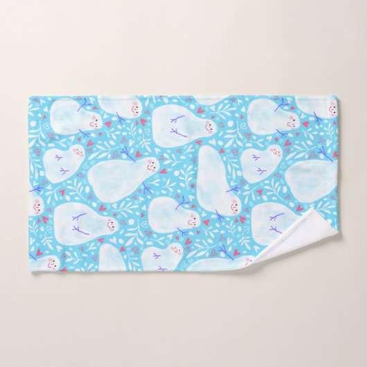 Kerst sneeuwpop handdoek (Handdoek)