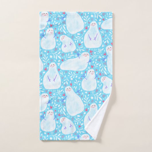 Kerst sneeuwpop handdoek (Handdoek)