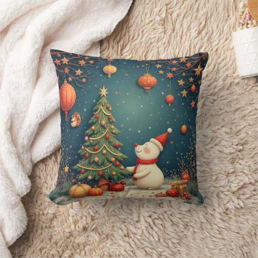 Kerst sneeuwpop kussen (Deken)