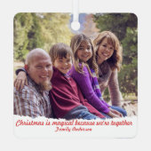 Kerst sneeuwpoppen foto retro Vierkant Ornament (Achterkant)