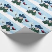 Kerst sneeuwpoppen met Cowboy Pet Cadeaupapier (Hoek)