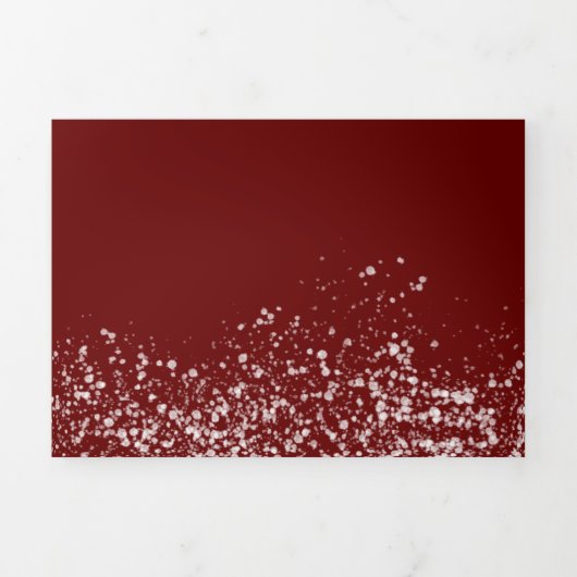 Kerst Sneeuwscène Snowflake Logo bruiloft Drieluik Uitnodiging (Cover)