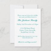 Kerst sneeuwvlok boom feestuitnodiging blauwgroen kaart (Achterkant)