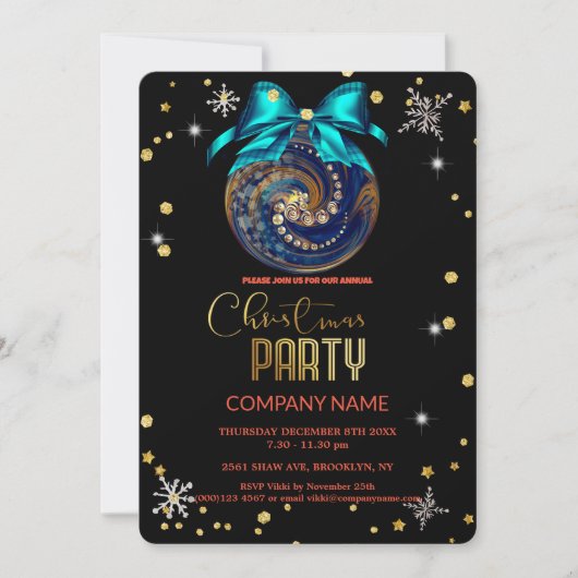 Kerst sneeuwvlok diamanten bedrijf kaart (Voorkant)