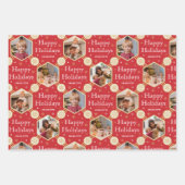 Kerst Sneeuwvlok Foto Paarse Rood Groen 3 Inpakpapier Vel (Voorkant 2)