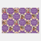 Kerst Sneeuwvlok Foto Paarse Rood Groen 3 Inpakpapier Vel (Voorkant)