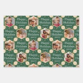 Kerst Sneeuwvlok Foto Rood Groen Blauw 3 Inpakpapier Vel (Voorkant 2)