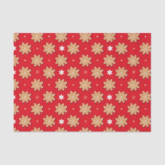 Kerst Sneeuwvlok Gingerbread Cookies Tissuepapier (Voorkant)