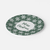 Kerst Sneeuwvlok Groen Minimalistisch Feestfeest Papieren Bordje (Gekanteld)