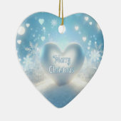 Kerst Sneeuwvlok Harten Keramisch Ornament (Rechts)