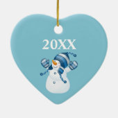 Kerst Sneeuwvlok Harten Keramisch Ornament (Achterkant)